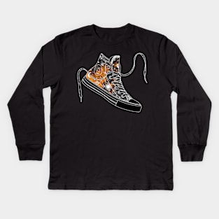 Gemini high tops - Space canvas Kids Long Sleeve T-Shirt